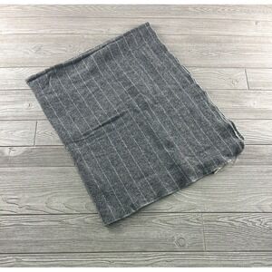 United Airlines In-Flight Blanket Faribo Gray Pin Stripe Wool Blend Warm USA